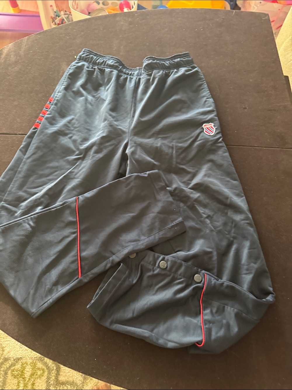 & Other Stories Navy Blue Sweatpants with Red Trim